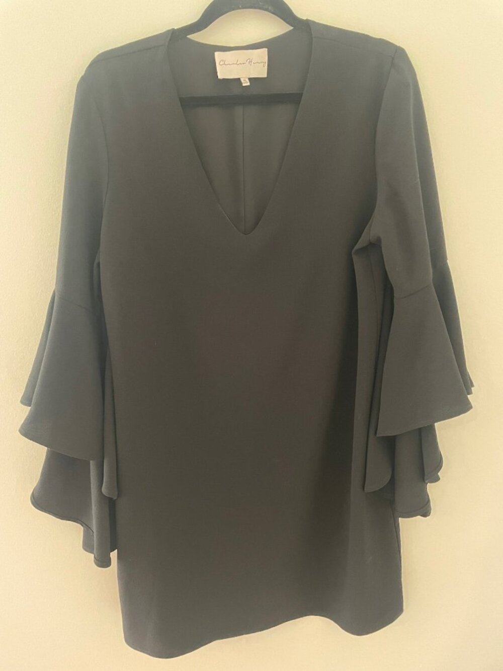 Charles Henry Women's V neck dress XL black